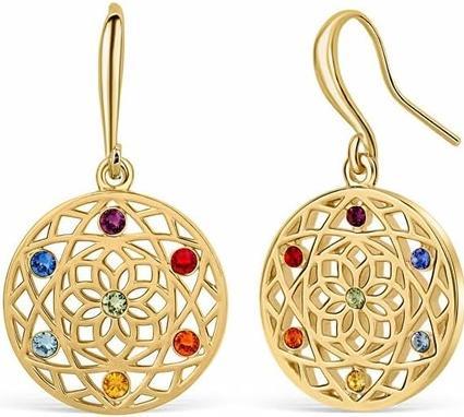 Image du produit Crystalp Boucles d'oreilles élégantes plaquées or avec des cristaux de fleurs de chakra 40191.MLT. G