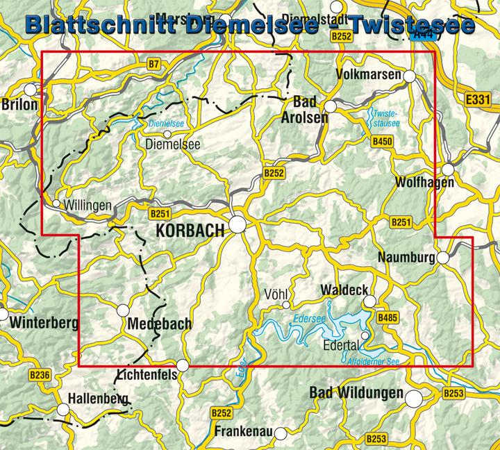 Actual product image Cycling and hiking map Diemelsee, Twistesee, Edersee
