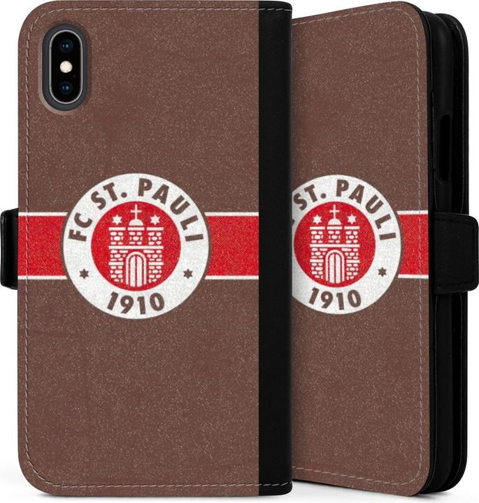 Produktbild DeinDesign Tasche für Apple iPhone Xs Handy Flip Case Wallet Cover Handytasche Leder Logo Offizielles (Apple iPhone XS)