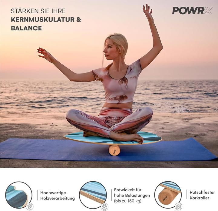 Image du produit Powrx Balance Board mit Rolle für Indoor & Outdoor Training