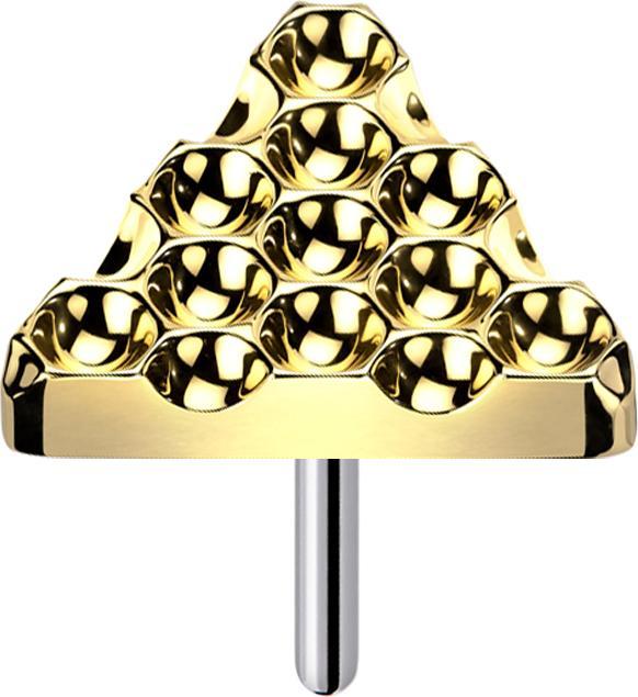 Star Piercing Threadless gepunkteter Diamantschliff Dreieck vergoldet (ohne Messing, Titan G23)