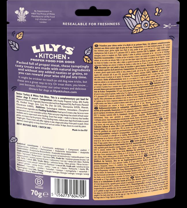Produktbild Lily's Kitchen Snack Senior Truthahn & Fisch (Senior, 1 Stk., 75 g)