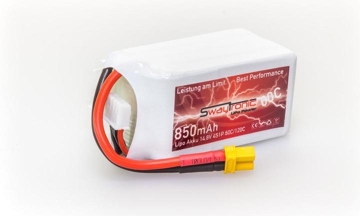 Immagine prodotto Swaytronic SWAY-FPV LiPo 4S 14.8V 850mAh 60C/120C XT30 (14.80 V, 850 mAh)