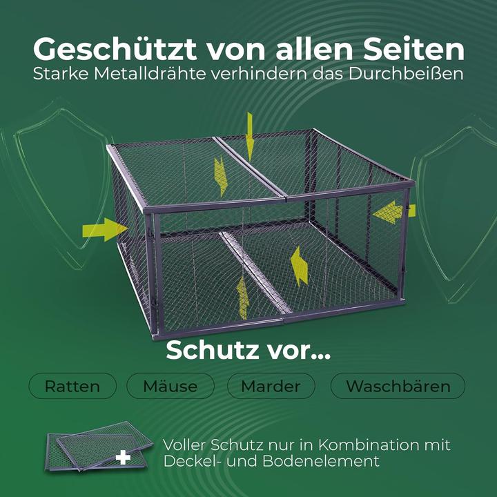 Produktbild Novatool Garten-Komposter Deckel und Boden, Komposter mit erweiterbarem Stecksytem, pulverbeschichte (1000 l)