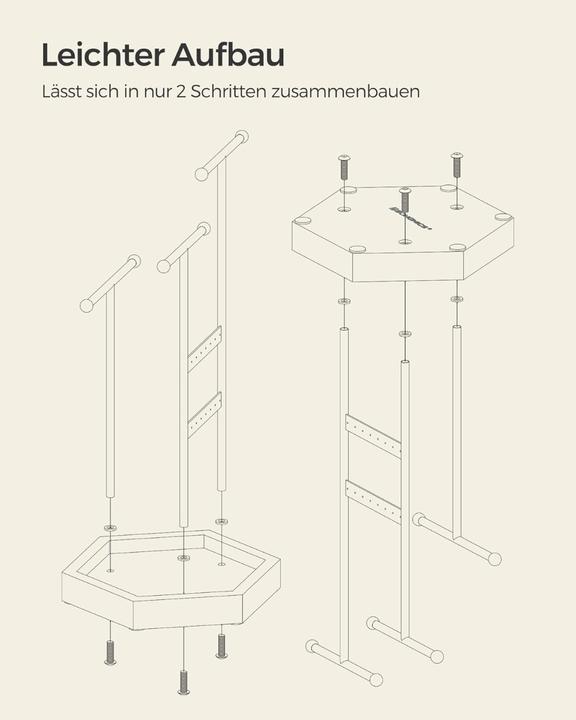 Produktbild Songmics Schmuckhalter 36 cm, Weiss-Natur