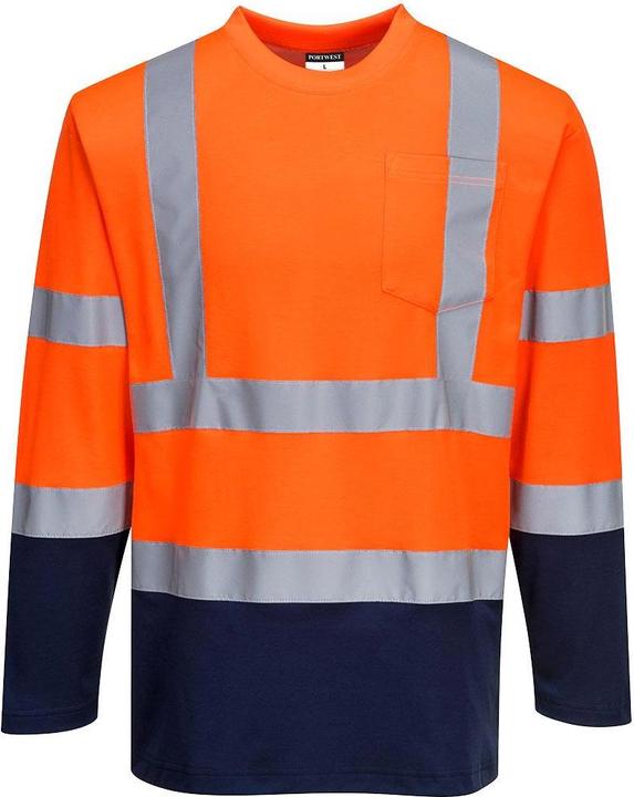 Portwest Langärmeliges TShirt aus kontrastreicher Baumwolle mit hohem Sichtschutz (M)