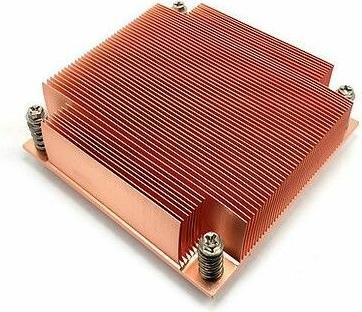 Actual product image Dynatron Q1 Intel CPU cooler 1U LGA 1700 Copper Heat Sink with Skiving Fins Passive and up to 125W T (27 mm)