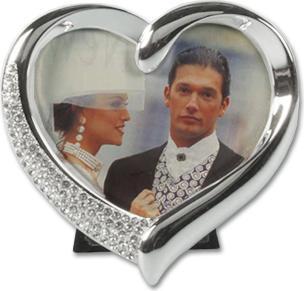 Actual product image Nordisk Design Heart, rhinestones, 13x13cm, silver-plated tarnish-protected