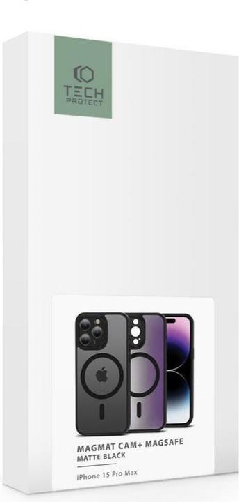 Image du produit Tech-Protect MagMat Cam+ MagSafe étui pour iPhone 15 Pro Max - noir mat (Apple iPhone 15 Pro Max)