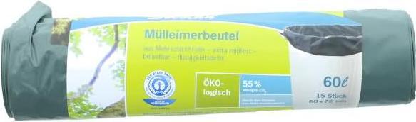 Actual product image Secolan Bin liners 60.0 l green 30.0 µm, 15 pcs. (15 x, 60 l)