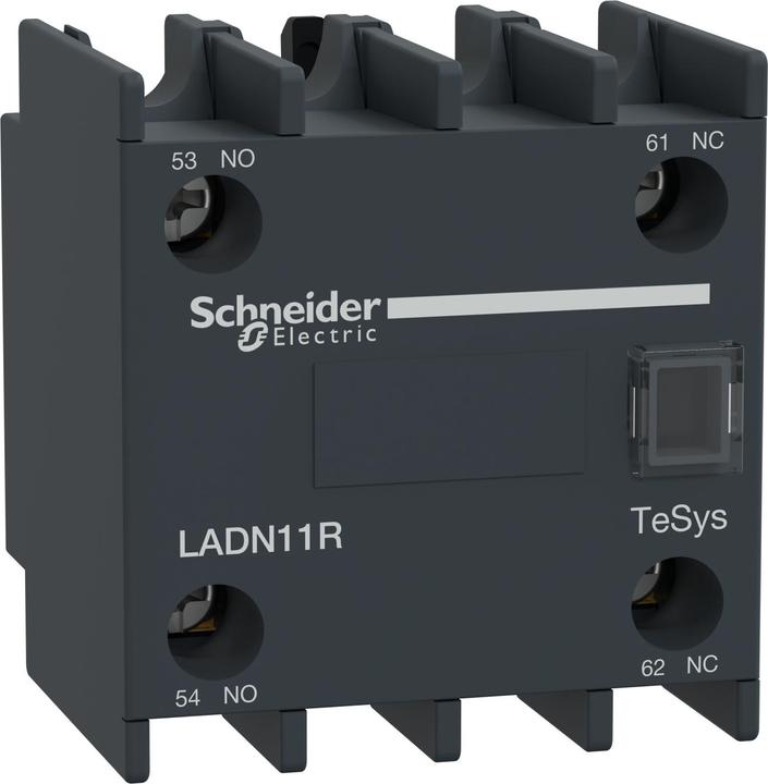 Actual product image Schneider Auxiliary contact block, TeSys Deca, 1NO+1NC, screw terminals LADN11R
