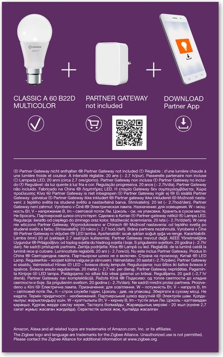 Produktbild Ledvance Smart+ Classic (B22d, 9 W, 800 lm, 1 x, F)