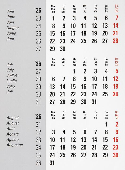 Produktbild Biella 3-Monats-Tischkalender Desktop Frame (11 x 18 cm, Harter Einband)