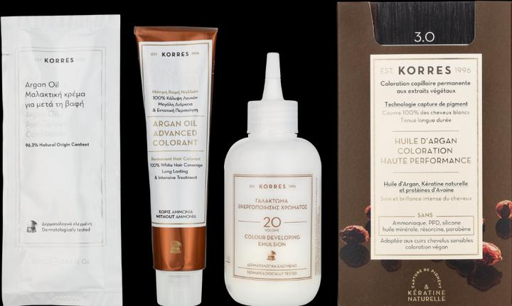 Actual product image Korres Argan Oil Hair Colour (3.0 Dark Brown)