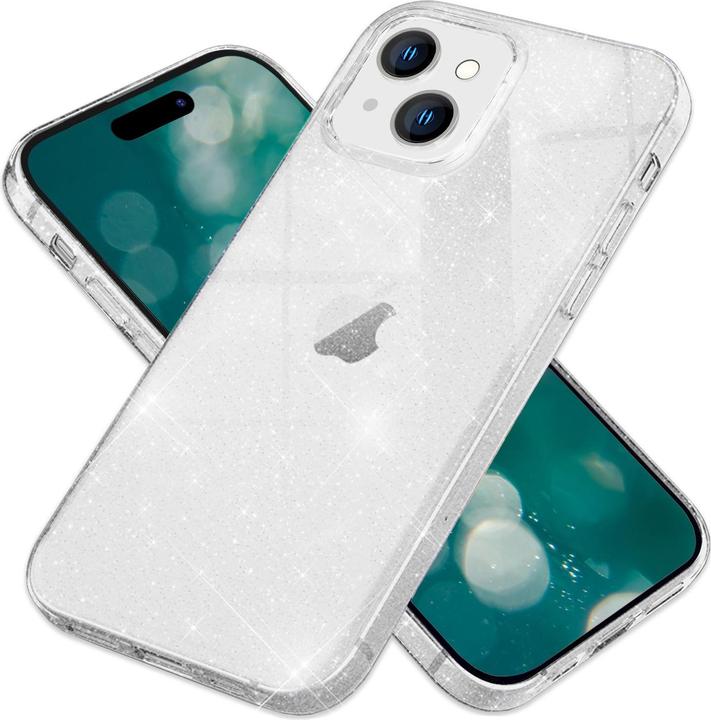 Actual product image Nalia Clear glitter silicone cover (Apple iPhone 15)
