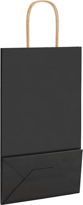 Produktbild VidaXL Kraftpapiertüten 50 Stk. mit Henkel Schwarz 21x11x36 cm Papiertüte (Geschenktüte, 50 x)