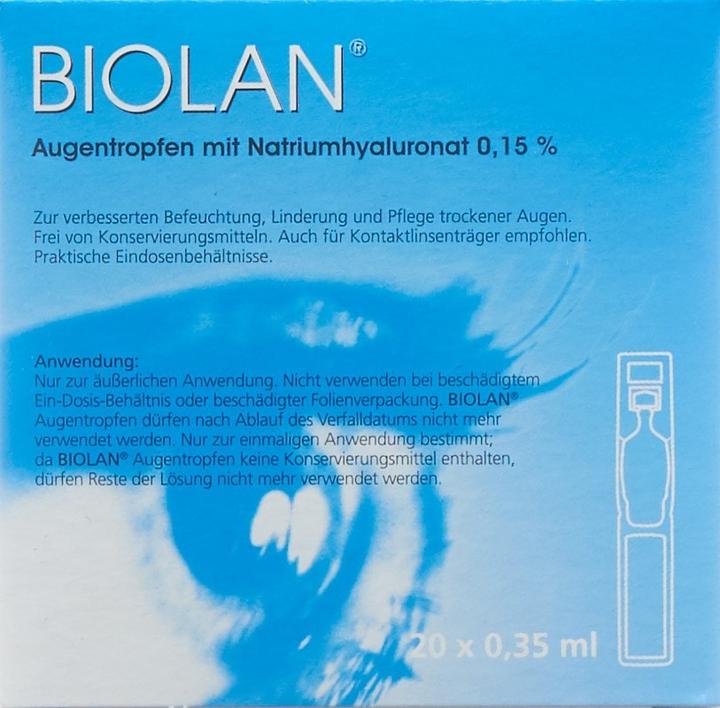 Produktbild Biolan Augentropfen (0.35 ml, 20 x 0.35 ml Augentropfen)