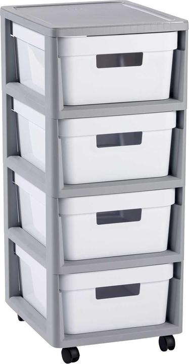 Actual product image Curver Infinity 4 x 10 L à roulettes avec Quatre tiroirs à roulettes Chariot d'appoint