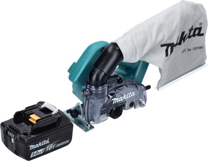Produktbild Makita DCC 500 T1 Akku Diamantschneider 18 V 125 mm Brushless + 1x Akku 5,0 Ah - ohne Ladegerät (Trennschleifer)