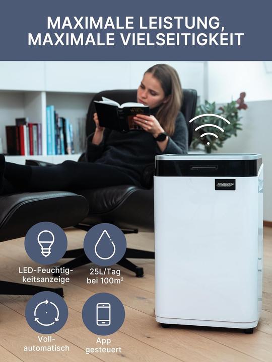 Produktbild Comedes Luftentfeuchter Comedes Demecto 30 Eco, Wifi, bis 50m², 25 Liter/Tag (50 m², 25 l/24h)