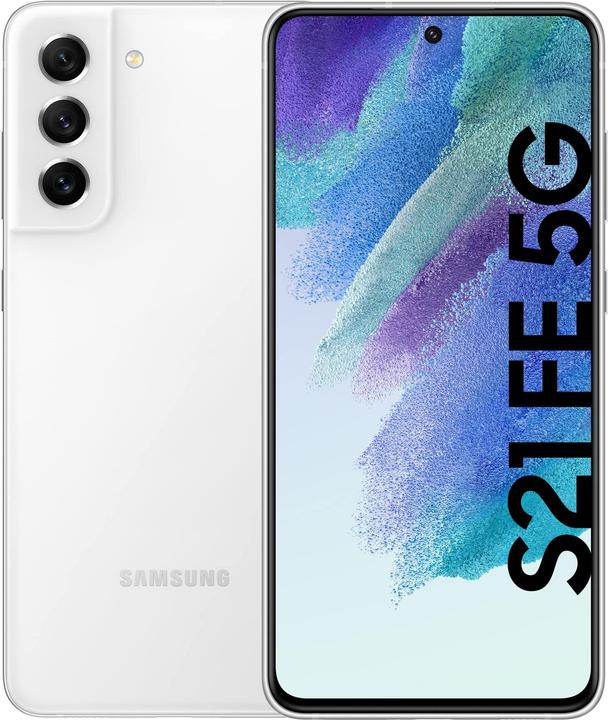 Samsung Galaxy S21 FE 5G UE (128 Go, Blanc, 6.40", Double SIM, 12 Mpx, 5G)