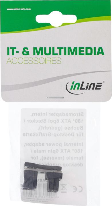 Image du produit InLine Adaptateur d'alimentation pour carte graphique interne, ATX 6 broches mâle / femelle (tourné)