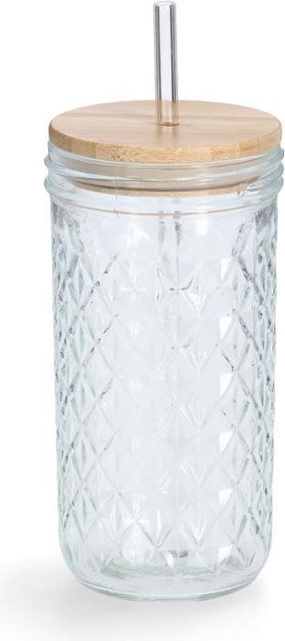 Produktbild Zeller Present Trinkglas mit Bambusdeckel (0.58 l, 1 x)