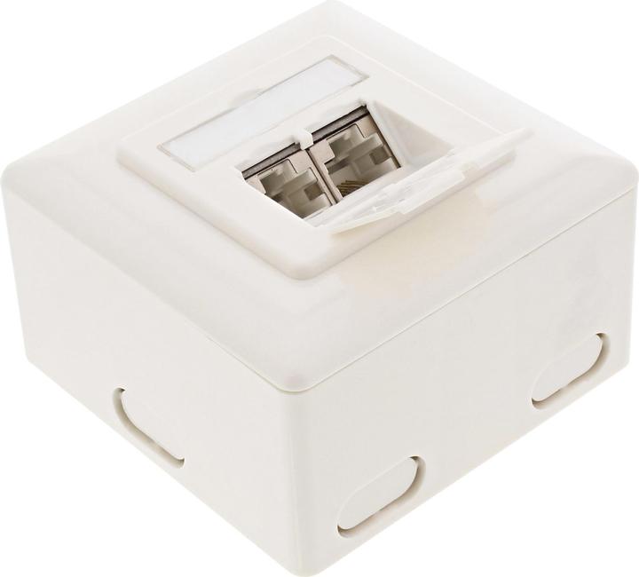 Produktbild InLine Cat. 6 Aufputz Anschlussdose 2x RJ45 Buchse waagerecht