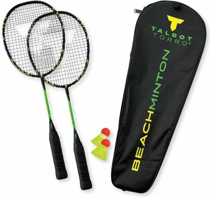 Produktbild Talbot Torro Beachminton Set, Farbe: schwarz-neongrün Inhalt: 2 Beachminton Schläger, Länge: 125 mm, 2 kleine