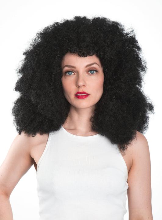 Produktbild Maskworld Schwarze Lockenperücke - Faschings Kostüm Perücke