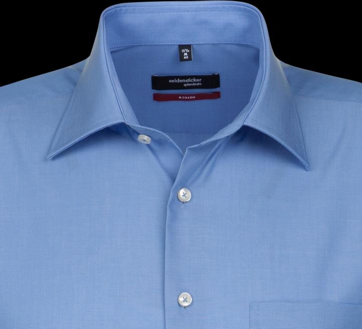 Actual product image Seidensticker Shirt Modern Fit Kent s/sleeve non iron blue (L)
