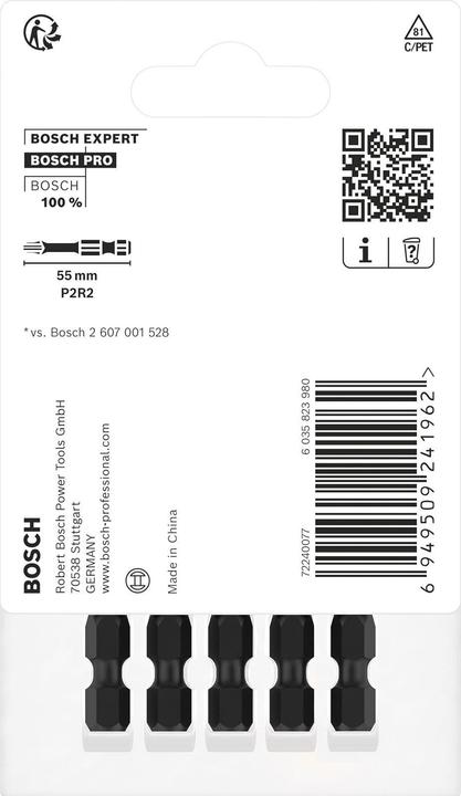 Image du produit Bosch Professional Zubehör PRO P2R2 Impact Bit, 55 mm, 5 pcs. (PR2)