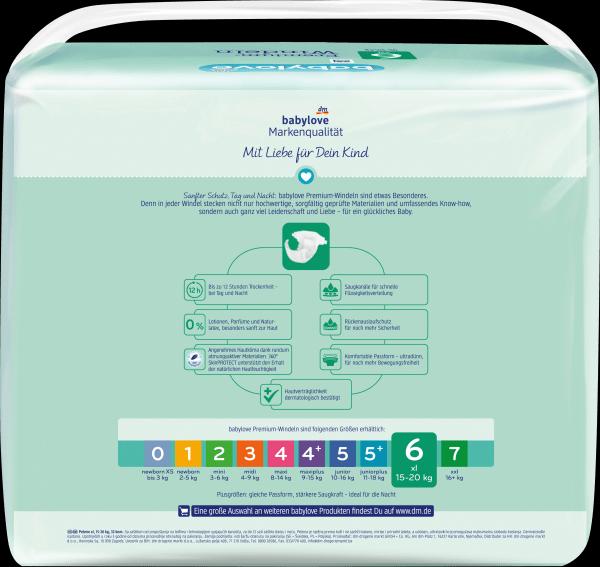 Image du produit dm babylove Premium-Windeln (Taille 6, Pack, 32 pièce(s))