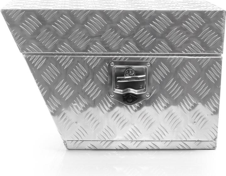 Actual product image XPOtool Aluminium Drawbar Box Left 60x25x40cm Trailer Box Truck Storage Box up to 50L with 2 Keys