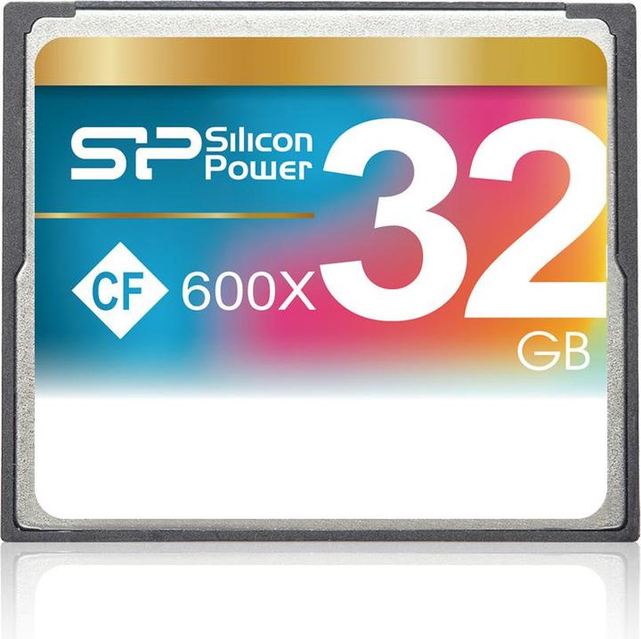 Immagine prodotto Silicon Power 32GB 600x CF Lettura fino a 90MB/s Interfaccia ATA Modalità PIO 6 MWDMA 4 UDMA 6 Funzione ECC Re (32 GB, CF, U3, UHS-III)