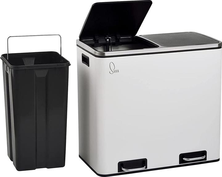Produktbild Svita TM2X15 Treteimer, Weiss (30 l)