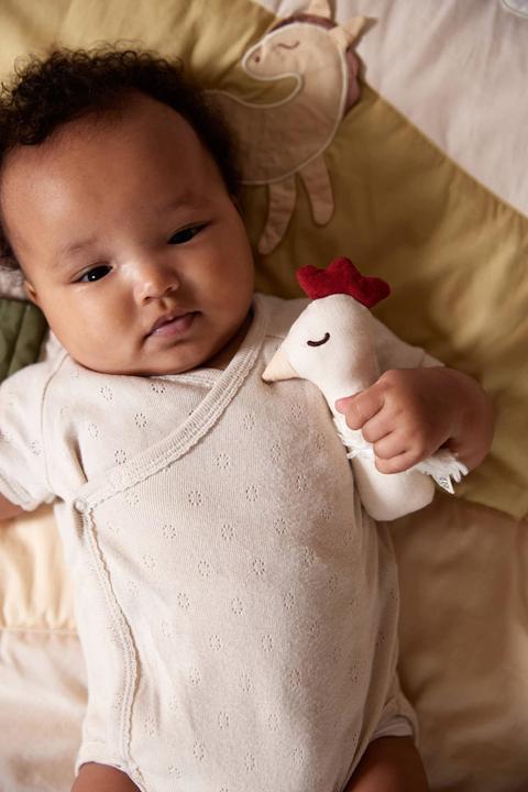 Actual product image Filibabba Linen rattle - Chicken