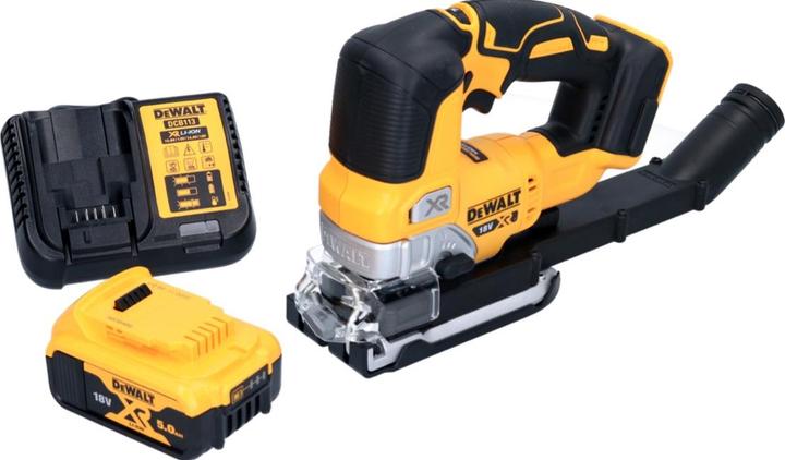 Productafbeelding DeWalt DCS 334 P1 Accu pendelactie decoupeerzaag 18 V Brushless + 1x accu 5.0 Ah + lader