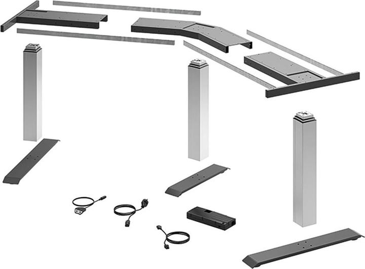 Hettich LegaDrive table frame set 135° angle silver graphite