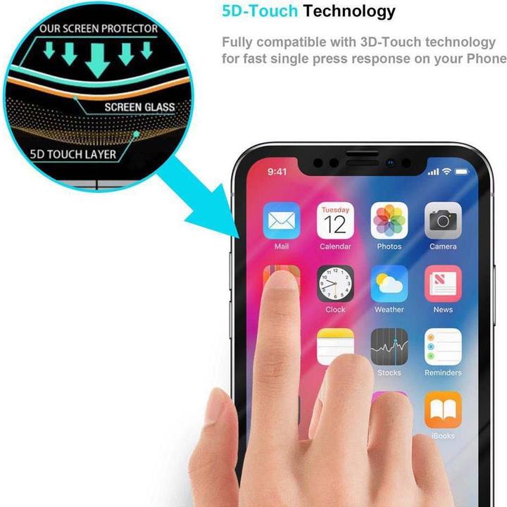 Produktbild Cadorabo Fullcover Tempered 5D (1 Stück, Apple iPhone X, Apple iPhone XS)