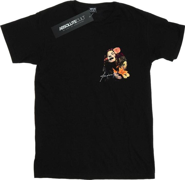 Janis Joplin Floral Faux Pocket TShirt (M)