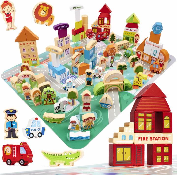 Actual product image Polesie Wooden city blocks 120 elements