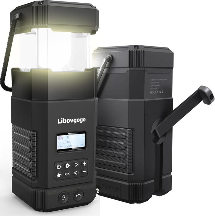 Produktbild Libovgogo Kurbelradio DF585D mit Bluetooth und Campinglampe (DAB+)