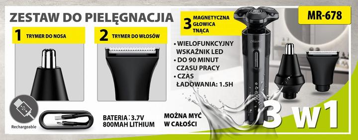 Image du produit Maestro Zestaw do golenia 3w1 USB MR-678