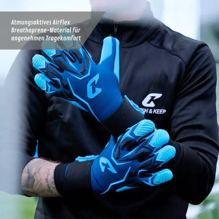 Produktbild Catch & Keep Fussballhandschuhe ViVor Rainy Blue Gr. 11 Torwart Goalie Handschuhe (11)