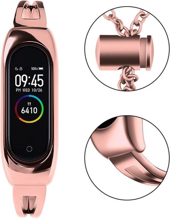 Immagine prodotto Hurtel Cinturino di ricambio in metallo per Xiaomi Mi Band 6 / 5 / 4 / 3 rosa (Acciaio inossidabile)