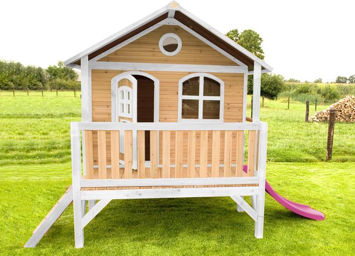 Immagine prodotto Axi Stef Playhouse marrone/bianco con scivolo viola