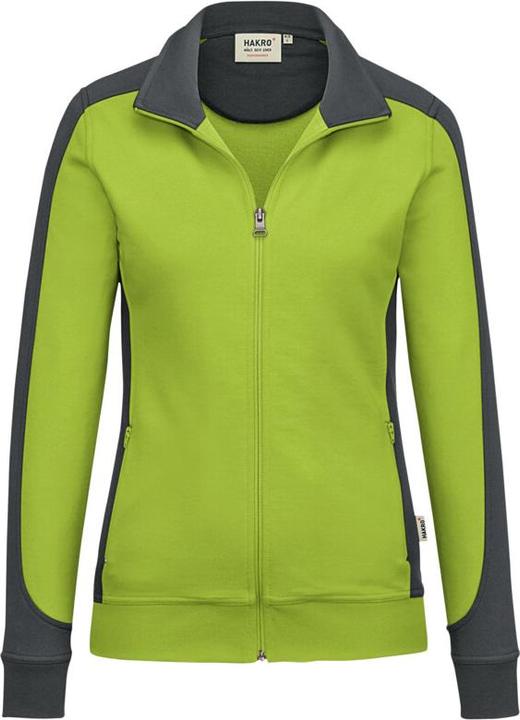 Hakro Damen-Sweatjacke Contrast Performance kiwi/anthr. 5XL (5XL)