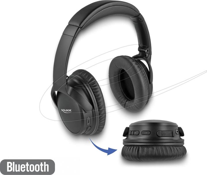 Image du produit Delock Casque sans fil supra-auriculaire Bluetooth 5.0 noir (pas de réduction du bruit, 20 h, Sans fil)
