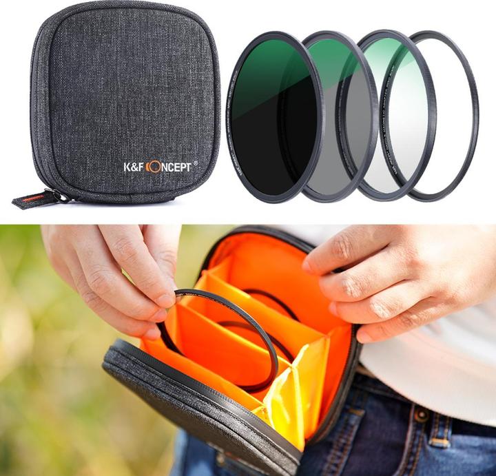 Produktbild K&F Concept Concept Magnetic Lensfilter-Kit CPL-ND-UV 55 mm (ND- / Graufilter, UV-Filter)